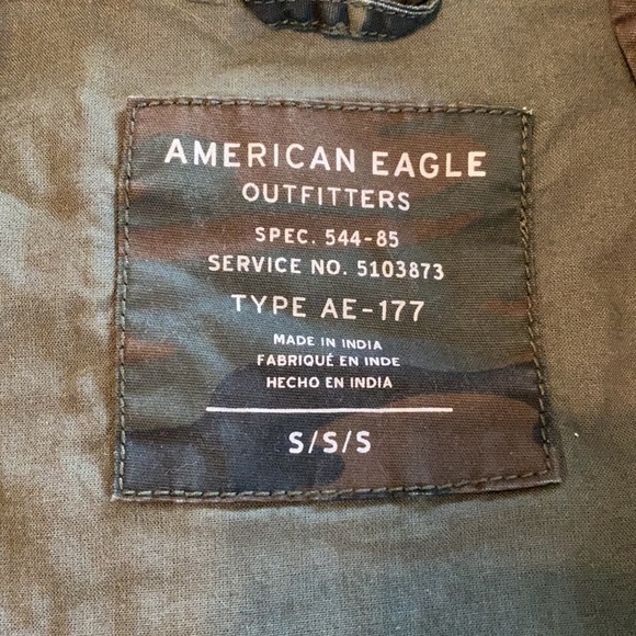 American Eagle Camouflage Jacket Embroidered Love Type AE-177 Size Small - Picture 8 of 13